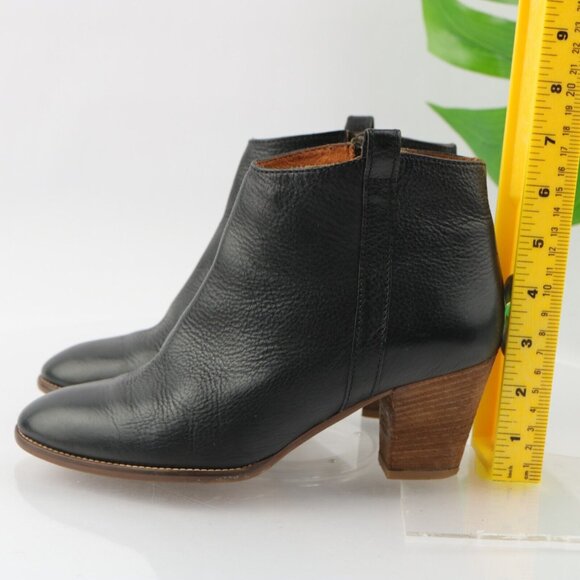 Madewell Womens Billie Boot Size 7.5 Black Leather Block Heel Western Bootie - Picture 7 of 13